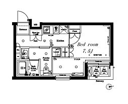 AXASガレリアレジデンス東高円寺 1Kの間取図画像