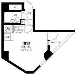 ライオンズマンション白山第3 ワンルームの間取図画像