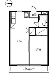 スカイコート荻窪No.3 1LDKの間取図画像