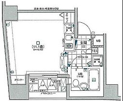 日神デュオステージ笹塚西館 1Kの間取図画像