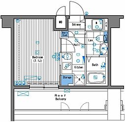 グランド・ガーラ三田 1Kの間取図画像