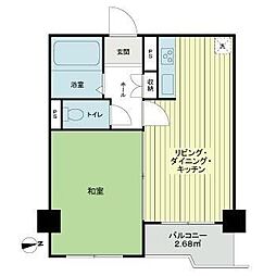 ウエスト早稲田マンション 1LDKの間取図画像
