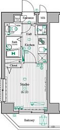 ガーラ・シティ東陽町 1Kの間取図画像