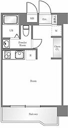 シャルマン中野坂上 ワンルームの間取図画像