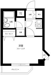 ライオンズマンション鵜の木駅前 1Kの間取図画像