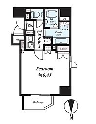 グランド・ガーラ南麻布 1Kの間取図画像