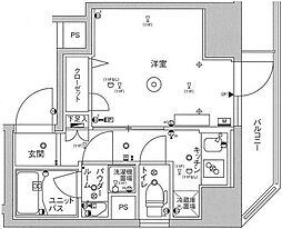 スカイコートパレス蒲田 1Kの間取図画像