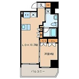 ラ・グラースダイヤモンドマンション桜上水 1Kの間取図画像