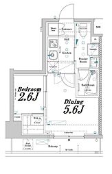 アクサス駒込アジールコート 1DKの間取図画像