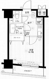 メインステージ蒲田2 1Kの間取図画像