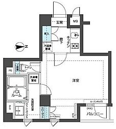 エルミタージュ東高円寺 1Kの間取図画像