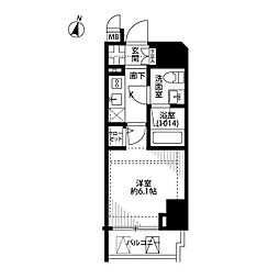 プレール・ドゥーク笹塚2 1Kの間取図画像