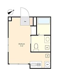 brightanna ワンルームの間取図画像