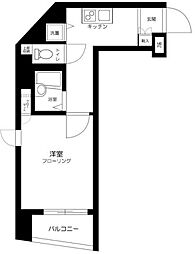 エクセリア都立大 1Kの間取図画像