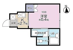 ロンディネ鷺ノ宮 1Kの間取図画像
