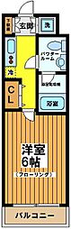 グリーンハウス6 1Kの間取図画像