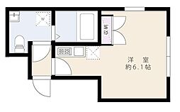 ANNEX千鳥町 ワンルームの間取図画像