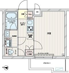 ルーブル練馬赤塚 1Kの間取図画像