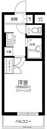 メインステージ目黒南 1Kの間取図画像