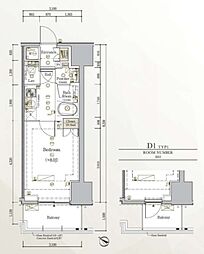 プレール・ドゥーク王子 1Kの間取図画像