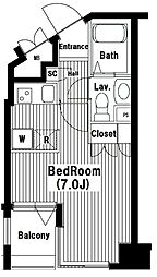 ガーラ文京本郷台 1Kの間取図画像