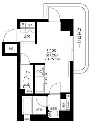 リヴェール池袋 ワンルームの間取図画像