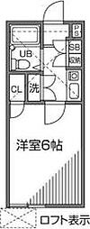 カーサM 1Kの間取図画像