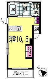 NB-2 ワンルームの間取図画像