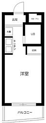 スカイコート戸越銀座 ワンルームの間取図画像
