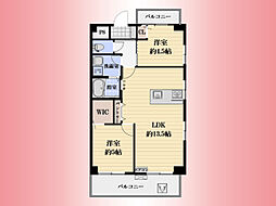 コンフォート橋本 2LDKの間取図画像