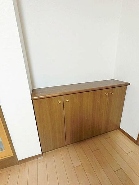 日用品をしまったりインテリアを飾れるカウンター付き