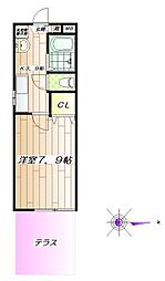 東武東上線 成増駅 徒歩8分の賃貸マンション 1階1Kの間取り