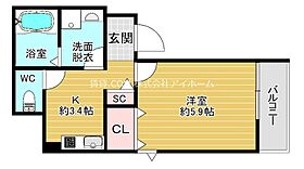 大阪府大阪市生野区勝山南１丁目（賃貸アパート1K・1階・23.44㎡） その2