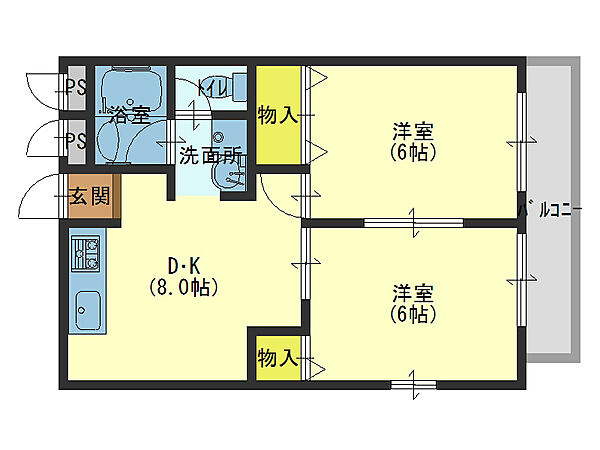 大阪府大阪市天王寺区上本町６丁目(賃貸マンション2DK・7階・42.12㎡)の写真 その2