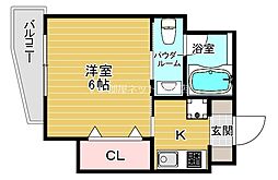 Osaka Metro千日前線 新深江駅 徒歩5分の賃貸マンション 11階1Kの間取り