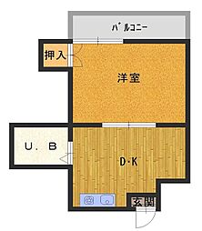 Osaka Metro千日前線 今里駅 徒歩12分の賃貸マンション 5階1DKの間取り