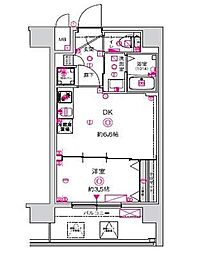 CREST TAPP 天王寺EAST 6階1DKの間取り