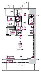 CREST TAPP 天王寺EAST 4階1Kの間取り