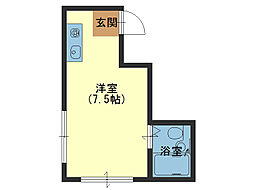 大宝谷六ロイヤルハイツ ワンルームの間取図画像