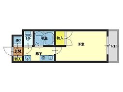 ルフォン今里 1Kの間取図画像