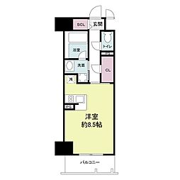 ドゥーエ立売堀 ワンルームの間取図画像