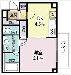 マンション桜 1SDKの間取図画像