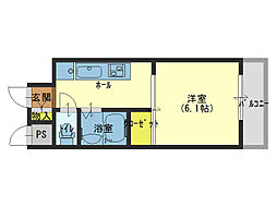 ル・パルトネール天王寺真田山 1Kの間取図画像