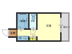 サンパール2ビル 1Kの間取図画像