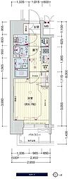 プレサンス上町台筆ヶ崎NORTH 1Kの間取図画像