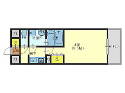 ドゥーエ森ノ宮 1Kの間取図画像