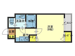 クイーンライフ東今里 1Kの間取図画像
