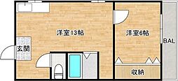 第一ケーワイメゾン 1LDKの間取図画像