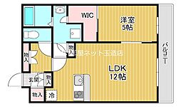 カーサフェリーチェ 1LDKの間取図画像