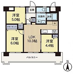 ライオンズマンション海老名第2 3LDKの間取図画像